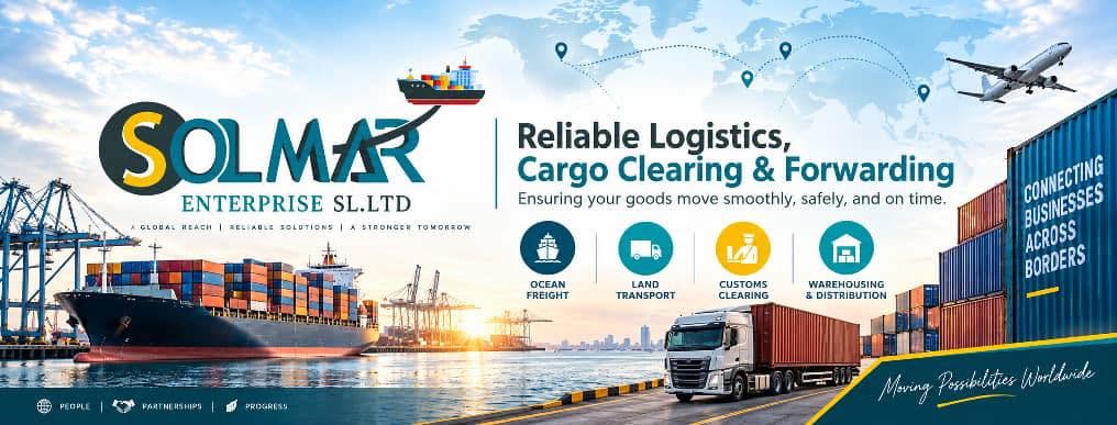 Solmar Enterprise SL. Ltd — reliable logistics, cargo clearing and forwarding. Ocean freight, land transport, customs clearing, warehousing and distribution. Connecting businesses across borders.